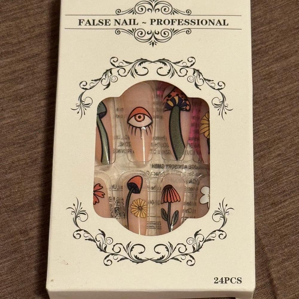 Mushroom and Floral Press On Nails